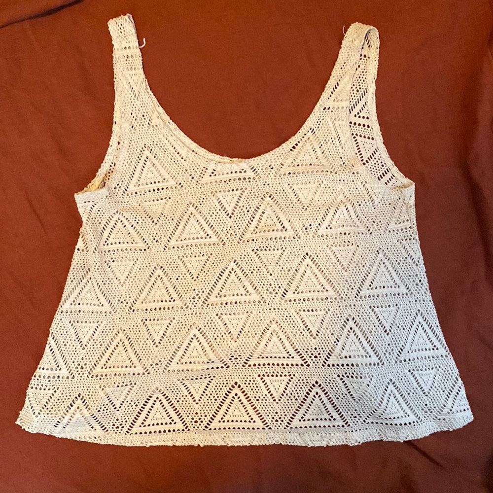 Knitted mesh tank top
